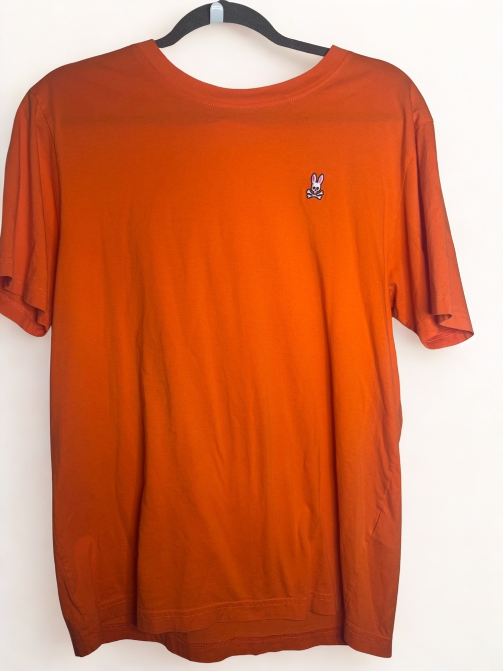 Psycho Bunny Classic Orange Crewneck Short Sleeve Tee with Signature Bunny Logo